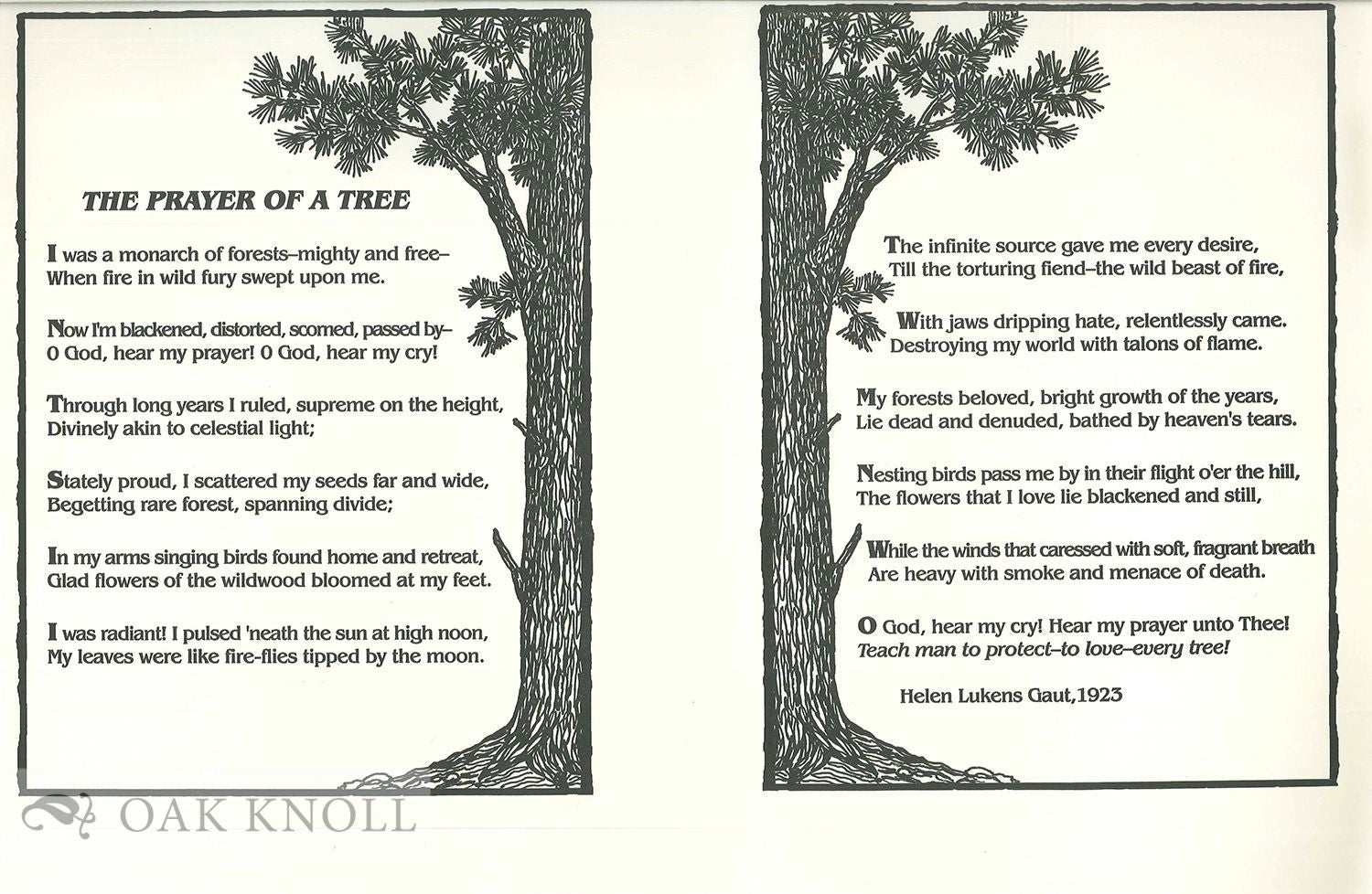 THE PRAYER OF A TREE by Helen Lukens Gaut on Oak Knoll