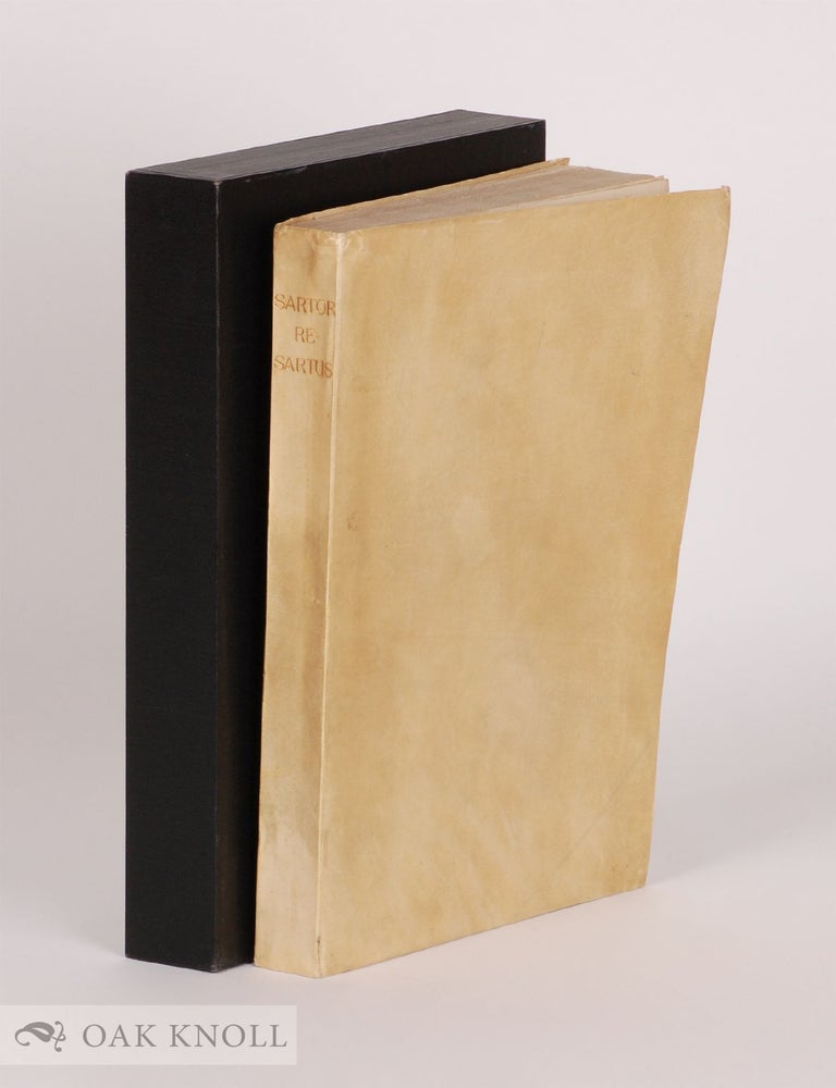 Order Nr. 134847 SARTOR RESARTUS: THE LIFE & OPINIONS OF HERR TEUFELSDROECKH. Thomas Carlyle.