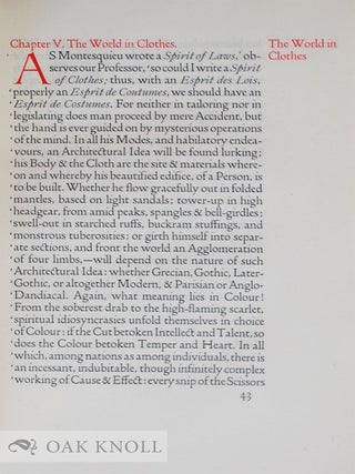 SARTOR RESARTUS: THE LIFE & OPINIONS OF HERR TEUFELSDROECKH.