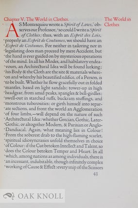 SARTOR RESARTUS: THE LIFE & OPINIONS OF HERR TEUFELSDROECKH.