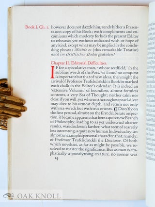 SARTOR RESARTUS: THE LIFE & OPINIONS OF HERR TEUFELSDROECKH.