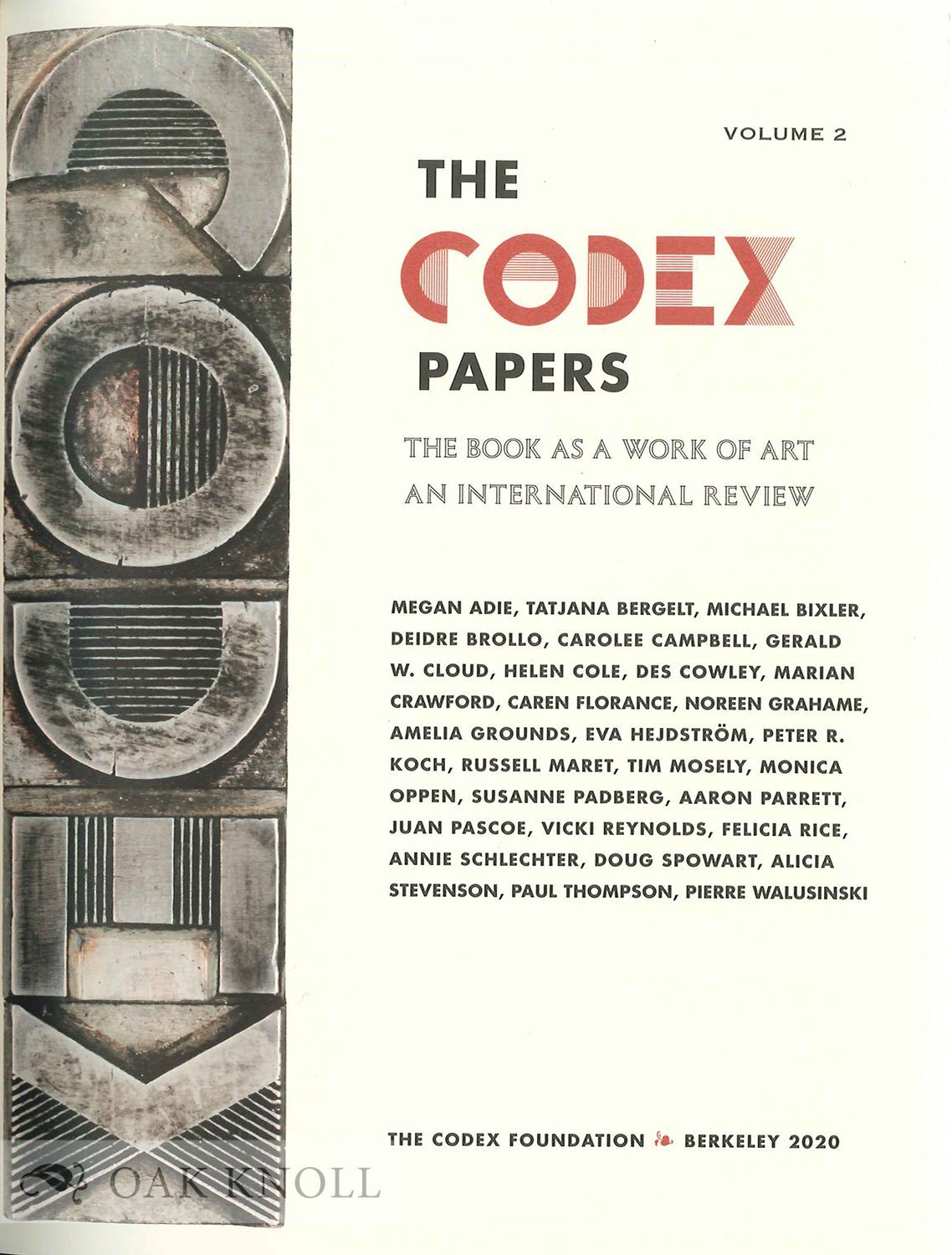 Paper And Codex Example THE CODEX PAPERS: VOLUME 2 | Gerald W. Cloud, Peter Rutledge Koch