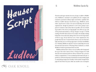 CHICAGO MODERNISM AND THE LUDLOW TYPOGRAPH: DOUGLAS C MCMURTRIE AND ROBERT HUNTER MIDDLETON AT WORK