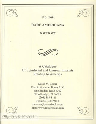 Four Americana catalogues issued by David M. Lesser. #132, 143, 144, & 145.