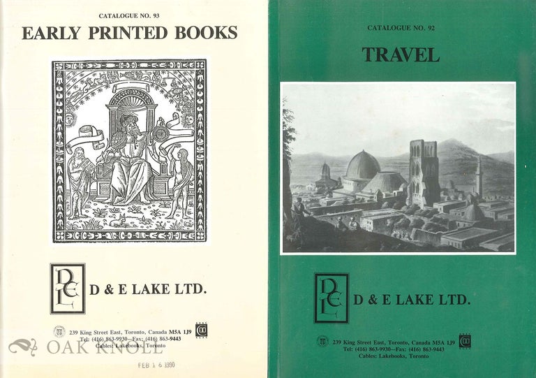 Order Nr. 135156 Four catalogues issued by D&E Lake Ltd.