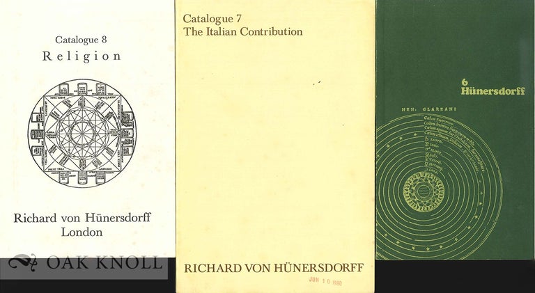 Order Nr. 135161 Three Catalogues issued by Richard von Hünersdorff.