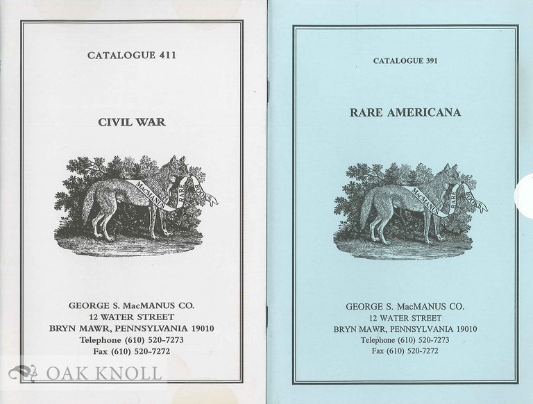 Order Nr. 135162 Two catalogues issued by George S. MacManus Co.