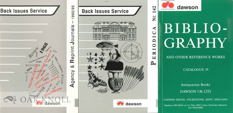 Order Nr. 135164 Three catalogues issued by Dawson UK LTD.