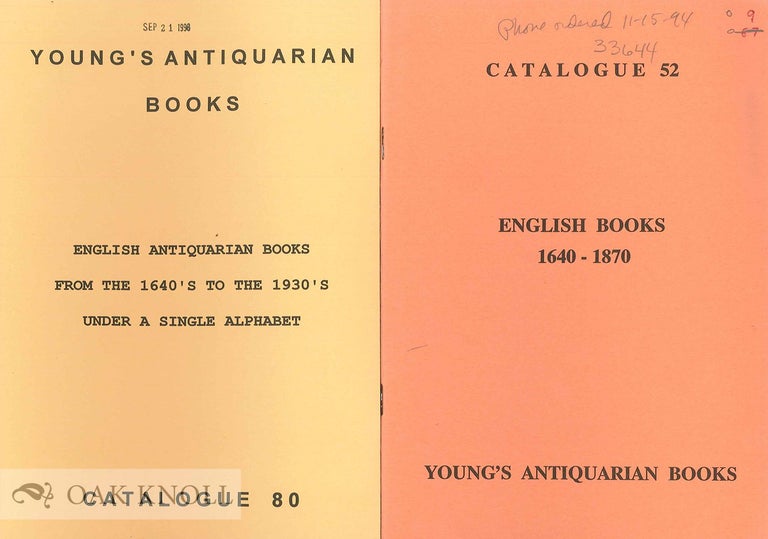 Order Nr. 135168 Four catalogues issued by Young's Antiquarian Books.