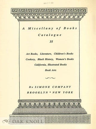 Group of catalogues issued by DeSimon Company Booksellers.