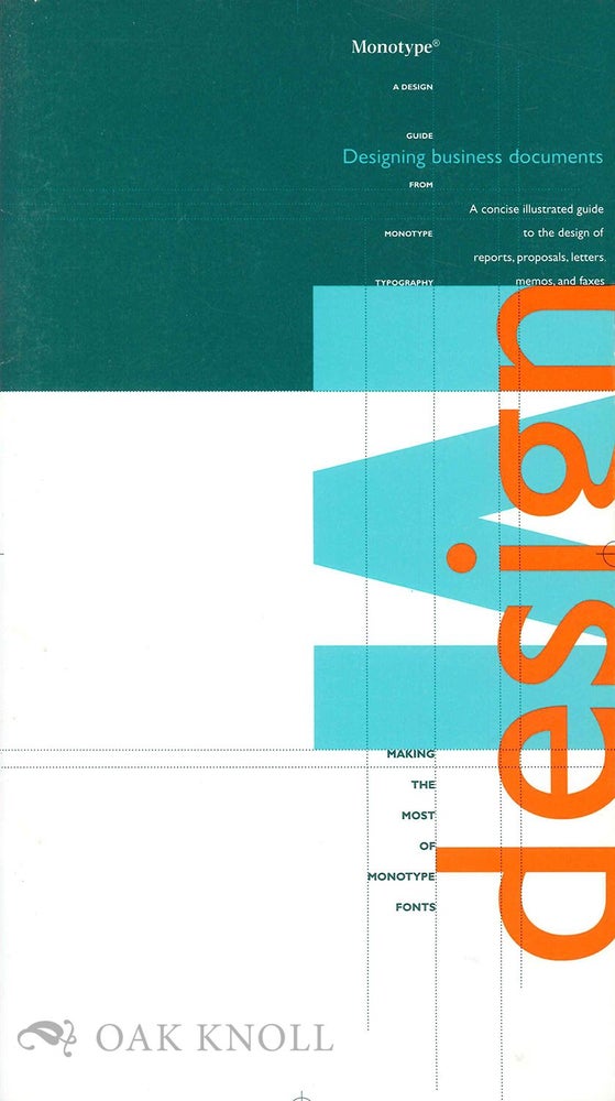 Order Nr. 135183 MONOTYPE: DESIGNING BUSINESS DOCUMENTS.