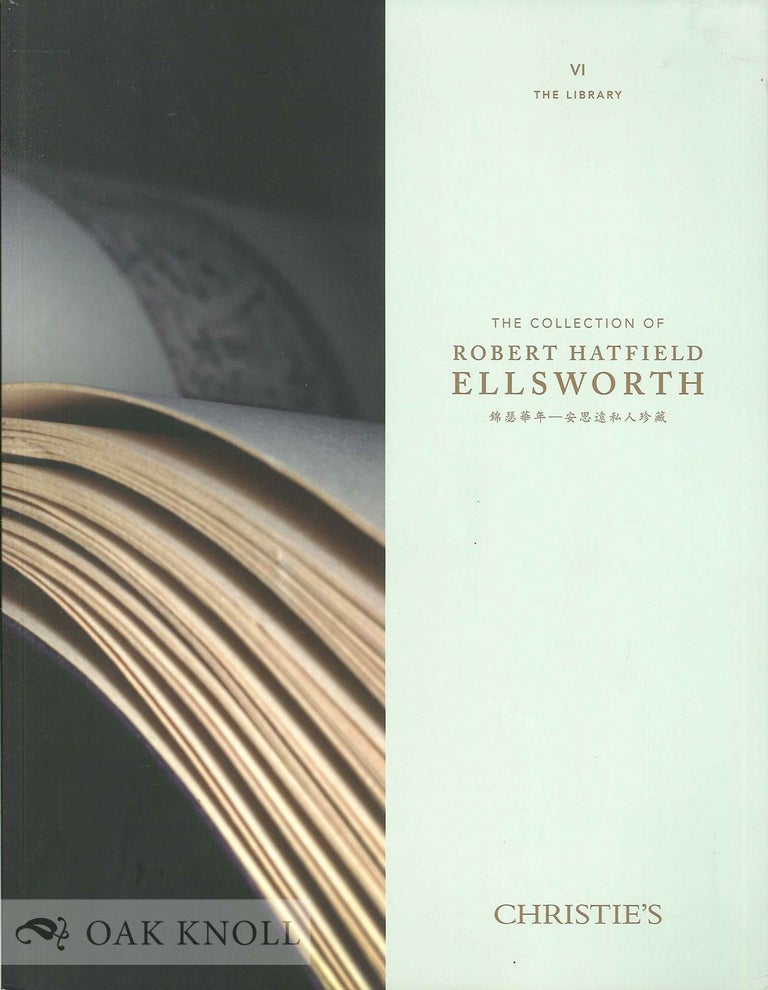 Order Nr. 135306 THE COLLECTION OF ROBERT HATFIELD ELLSWORTH. THE LIBRARY (VOL VI ONLY).