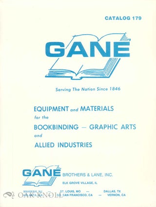 Order Nr. 135320 CATALOG NO. 179, EQUIPMENT AND MATERIALS FOR THE BOOKBINDING - GRAPHIC ARTS, AND...