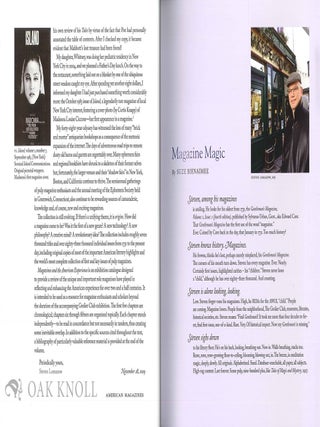 MAGAZINES AND THE AMERICAN EXPERIENCE: HIGHLIGHTS FROM THE COLLECTION OF STEVEN LOMAZOW, M.D.