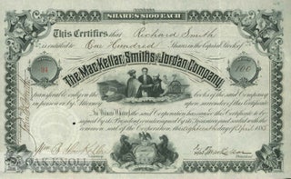 Order Nr. 135350 MACKELLAR, SMITHS AND JORDAN CO. 1885 I/U STOCK CERTIFICATE