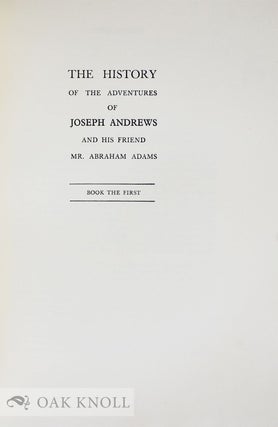 THE ADVENTURES OF JOSEPH ANDREWS.