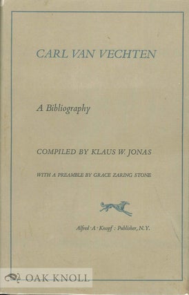 Order Nr. 135391 CARL VAN VECHTEN, A BIBLIOGRAPHY. Klaus W. Jonas