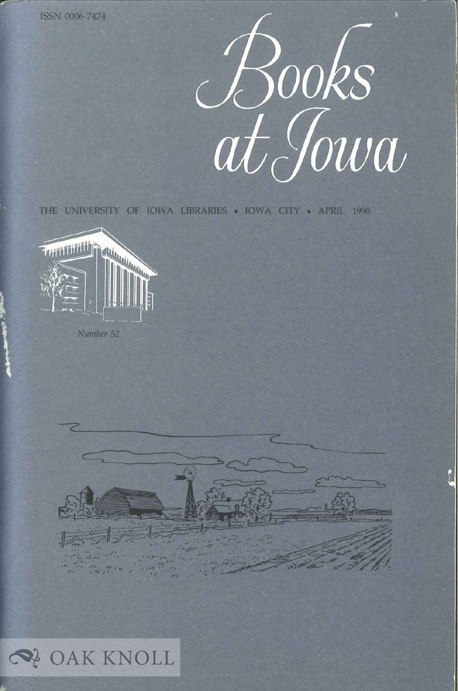 Order Nr. 135393 BOOKS AT IOWA. NUMBER 52. APRIL 1990. Robert A. McCown.