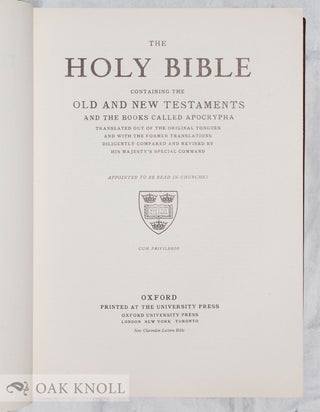 HOLY BIBLE: CONTAINING THE OLD AND NEW TESTAMENTS, AND THE BOOKS CALLED APOCRYPHA.