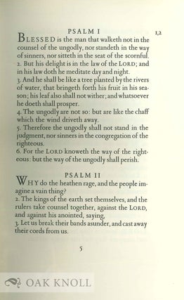 THE BOOK OF PSALMS, PRINTED ACCORDING TO THE AUTHORISED VERSION OF THE HOLY BIBLE, MDCXI.