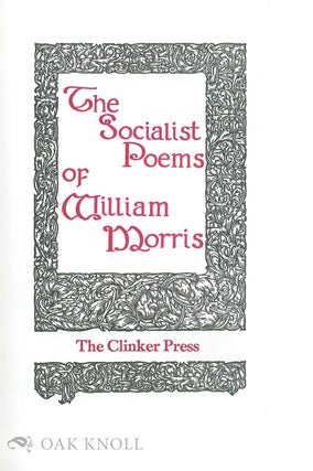 THE SOCIALIST POEMS OF WILLIAM MORRIS.