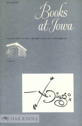 Order Nr. 135619 BOOKS AT IOWA. NUMBER 47. NOVEMBER 1987. Robert A. McCown