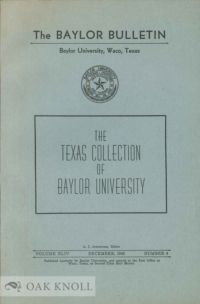 Order Nr. 135732 THE TEXAS COLLECTION OF BAYLOR UNIVERSITY. Guy Bryan Harrison Jr.