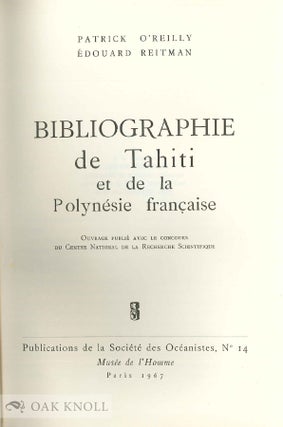 BIBLIOGRAPHIE DE TAHITI ET DE LA POLYNESIA FRANCAISE.