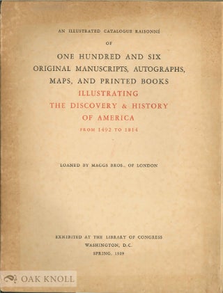 Order Nr. 136014 AN ILLUSTRATED CATALOGUE RAISONNE OF ONE HUNDRED AND SIX ORIGINAL MANUSCRIPTS,...