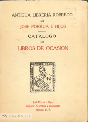 Order Nr. 136089 CATALOGO DE LIBROS DE OCASION. ANTIGUA LIBRERIA ROBREDO DE JOSE PORRUA E. HIJOS