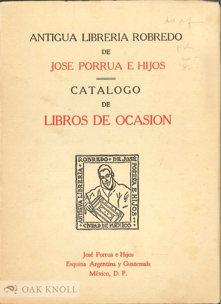 Order Nr. 136089 CATALOGO DE LIBROS DE OCASION. ANTIGUA LIBRERIA ROBREDO DE JOSE PORRUA E. HIJOS.