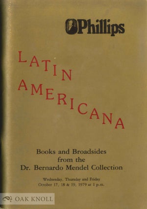 Order Nr. 136098 LATIN AMERICANA. BOOKS AND BROADSIDES FROM THE DR. BERNARDO MENDEL COLLECTION