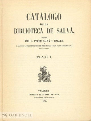 CATÁLOGO DE LA BIBLIOTECA DE SALVÁ.