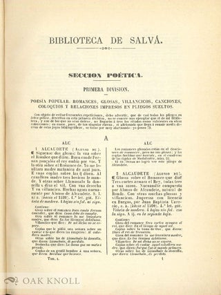 CATÁLOGO DE LA BIBLIOTECA DE SALVÁ.
