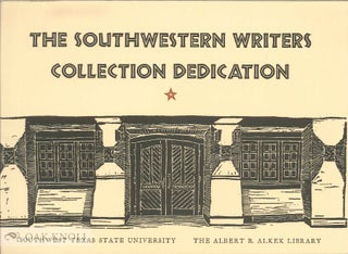 Order Nr. 136129 THE SOUTHWESTERN WRITERS COLLECTION DEDICATION. Richard Holland