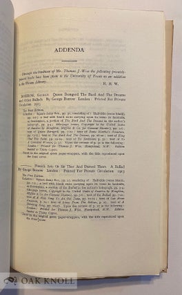 A CATALOGUE OF THE LIBRARY OF THE LATE JOHN HENRY WRENN [...] EDITED BY THOMAS J. WISE.