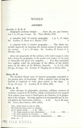 LIST OF GEOGRAPHICAL ATLASES IN THE LIBRARY OF CONGRESS WITH BIBLIOGRA PHICAL NOTES.