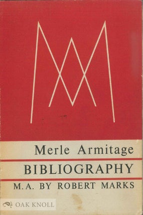 Order Nr. 136332 MERLE ARMITAGE BIBLIOGRAPHY