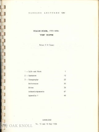 Order Nr. 136428 WILLIAM BULMER, 1757-1830: 'FINE' PRINTER. Peter C. G Isaac
