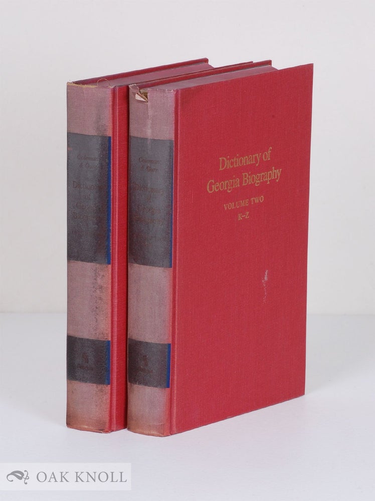 Order Nr. 136492 DICTIONARY OF GEORGIA BIOGRAPHY. TWO VOLUMES. Kenneth Coleman, eds Charles Stephen Gurr.