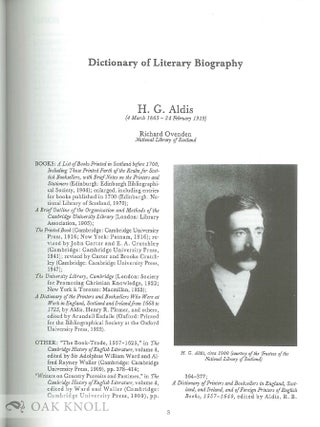 NINETEENTH-CENTURY BRITISH BOOK-COLLECTORS AND BIBLIOGRAPHERS. VOLUME 184.