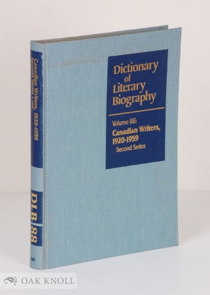 Order Nr. 136575 DICTIONARY OF LITERARY BIOGRAPHY: CANADIAN WRITERS 1920-1959. William New