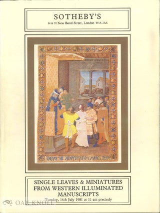 Order Nr. 136598 CATALOGUE OF ILLUMINATED MINIATURES AND SINGLE LEAVES FROM THE NINTH TO THE...