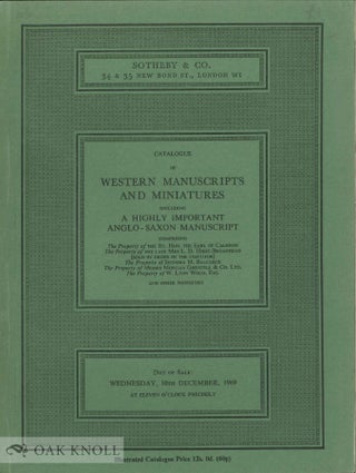 Order Nr. 136619 CATALOGUE OF WESTERN MANUSCRIPTS AND MINIATURES INCLUDING A HIGHLY IMPORTANT...