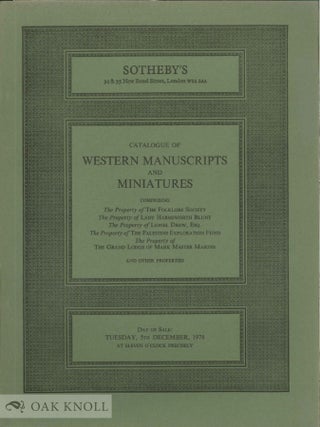 Order Nr. 136621 CATALOGUE OF WESTERN MANUSCRIPTS AND MINIATURES