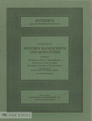 Order Nr. 136624 CATALOGUE OF WESTERN MANUSCRIPTS AND MINIATURE