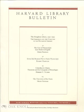 Order Nr. 136773 HARVARD LIBRARY BULLETIN. VOL 4, NO 4