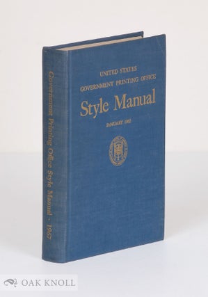 Order Nr. 136855 UNITED STATES GOVERNMENT PRINTING OFFICE STYLE MANUAL