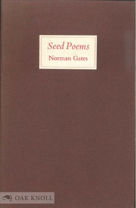 Order Nr. 136881 SEED POEMS. Norman T. Gates