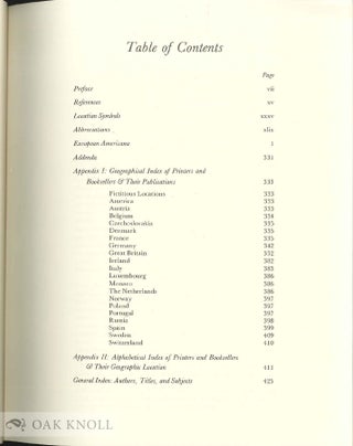 EUROPEAN AMERICANA. VOLUME V: 1701 - 1725.